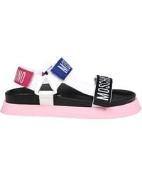Moschino - Platform Sandal With Logo - Lyst