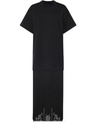 Alaïa - Cotton T-Shirt With Fringes - Lyst