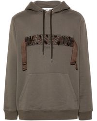 Lanvin - Dark Cotton Jersey Hoodie - Lyst