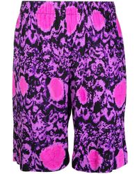 Edward Crutchley - Abstract-Pattern Silk Shorts - Lyst