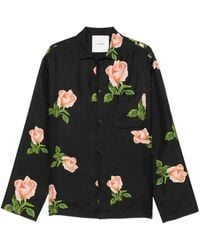 Nanushka - Rose-Print Chest-Pocket Shirt - Lyst