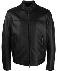 Brioni Zip-up Reversible Leather Jacket in Black for Men | Lyst
