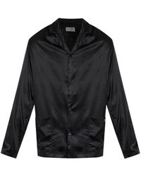 MM6 by Maison Margiela - Satin-Finish Patch-Pocket Pajama Shirt - Lyst