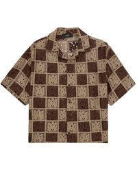 Amiri - Ma Quad Checker Oversized Camp Shirt - Lyst