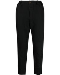 COMME DES GARÇON BLACK - Chevron-Pattern Tapered Trousers - Lyst