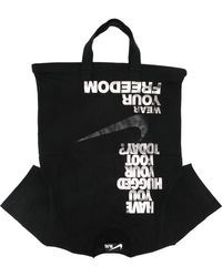 COMME DES GARÇON BLACK - X Nike Slogan-Print Tote Bag - Lyst