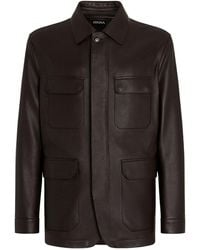 ZEGNA - Leather Flap-Pockets Jacket - Lyst