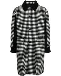 Undercover - Check-Print Single-Breasted Coat - Lyst