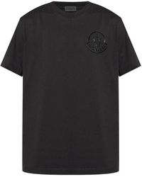 Moncler - Cotton T-Shirt With Embossed Logo - Lyst