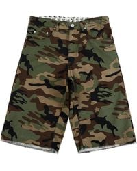 HELLSTAR - Camouflage-Print Raw-Edge Shorts - Lyst