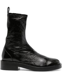 Courreges - Logo-Patch Cracked-Effect Boots - Lyst