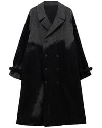 Yohji Yamamoto - Herringbone-Pattern Double-Breasted Coat - Lyst