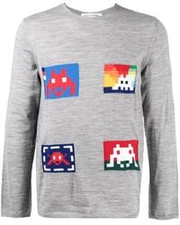 Comme des Garçons - Graphic-Print Fine-Knit Jumper - Lyst