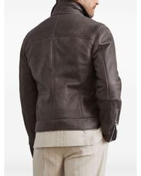 Brunello Cucinelli - Shearling-Lined Leather Jacket - Lyst