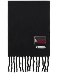 Lanvin - Fringed Wool Scarf With 22 Faubourg Label - Lyst