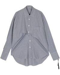 Marina Yee - Check-Print Draped Cotton Shirt - Lyst