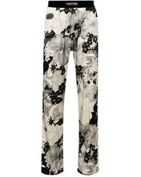 Tom Ford - Botanical-Print Silk-Blend Pajama Pants - Lyst