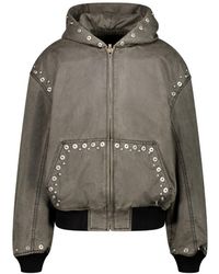 we11done - Studded Hooded Jacket - Lyst