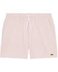 Lacoste - Striped Drawstring Swim Shorts - Lyst