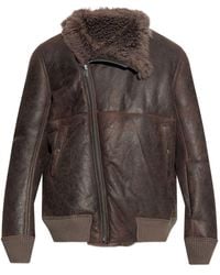 Rick Owens - Shearling-Collared Zip-Front Jacket - Lyst
