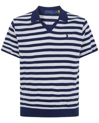 Polo Ralph Lauren - Pointelle-Knit Striped Polo Shirt - Lyst