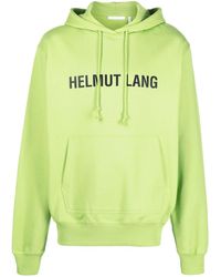 Helmut Lang Logo Print Hoodie - Green