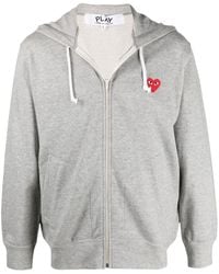 COMME DES GARÇONS PLAY - Heart-Patch Cotton Hoodie - Lyst