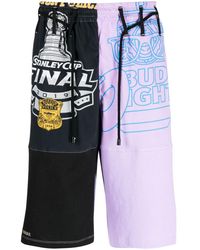 Marine Serre - Regenerated Patchwork Cotton Shorts - Lyst