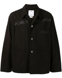 Visvim - Logo-print Crinkle-effect Shirt Jacket - Lyst