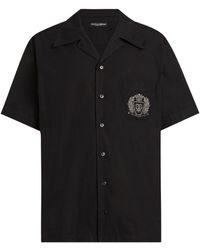 Dolce & Gabbana - Emblem Appliqué Short Sleeve Shirt - Lyst
