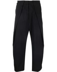 Balmain - Draped Straight-Leg Cropped Trousers - Lyst