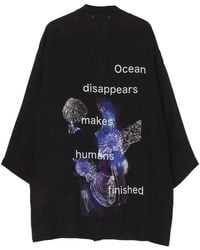 Yohji Yamamoto - Buttoned Patterned Silk Jacket - Lyst
