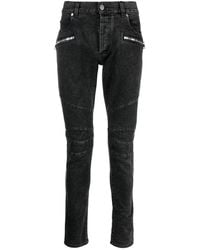Balmain - Ribbed-Knee Slim-Fit Jeans - Lyst