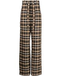 Nanushka - Check-Print Straight-Leg Trousers - Lyst