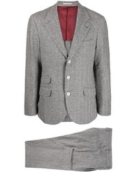 Brunello Cucinelli - Wool-blend Herringbone Two-piece Suit - Lyst