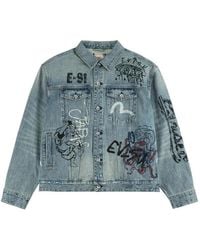 Evisu - Fortune Theme Hand-Painted Denim Jacket - Lyst