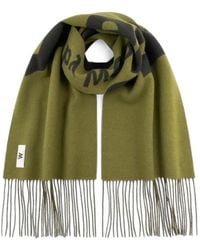 WOOD WOOD - Wwleon Logo-Print Fringed Scarf - Lyst