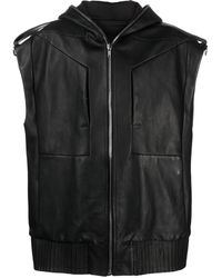 Rick Owens - Lido Sleeveless Hooded Leather Jacket - Lyst