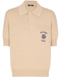 Balmain - Short-Sleeve Knitted Polo Shirt - Lyst