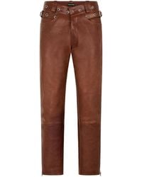Tom Ford - Buffalo Grain Leather Biker Pants - Lyst