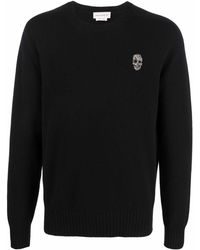 Alexander McQueen Skull-embroidered Cashmere Sweater - Black