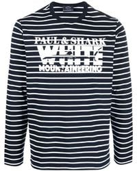 Paul & Shark - Logo-Print Striped T-Shirt - Lyst