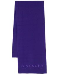 Givenchy - Logo-embroidery Wool Scarf - Lyst