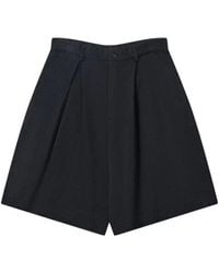 COMME DES GARÇON BLACK - Pleated Wide-Leg Shorts - Lyst