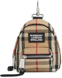 Mens Bags Backpacks for Men Natural Burberry Canvas Backpack Keyring Charm in Beige 