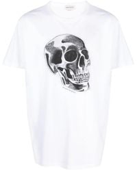 McQueen - Printed Cotton T-Shirt - Lyst