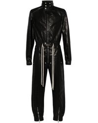 Rick Owens - Tapered-leg Leather Jumpsuit - Lyst