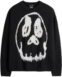 Y-3 - Wool Blend Crenwneck Sweater - Lyst