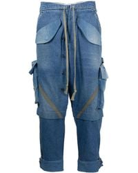 Greg Lauren - Panelled Tapered Jeans - Lyst
