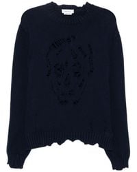 McQueen - Skull-Distressed Sweater - Lyst